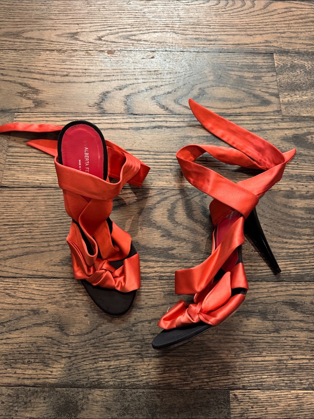 Alberta Ferretti Satin Sandals